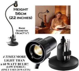 Serious Readers Classic Alex Table 'Book' Light in BLACK ~ provides 4 times more light on the page compared with a 60 watt filament bulb ~ Specialised reading light with focused beam   Latest Version   Energy Efficient 240 watts output but uses on