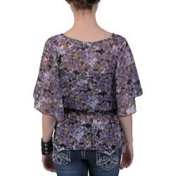 Journee Collection Women's Contemporary Plus Sheer Smocked Butterfly Sleeve Blouse Journee Collection Short Sleeve Shirts