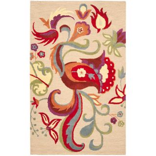 Handmade Blossom Beige Wool Rug (8' x 10') Safavieh 7x9   10x14 Rugs