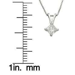 Platinum 1/2ct TDW Princess cut Diamond Necklace (G H, VS1 VS2) Diamond Necklaces