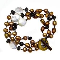 Adee Waiss Gold/ White Freshwater Pearl Bracelet (6 12 mm) Adee Waiss Pearl Bracelets