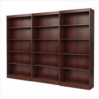 South Shore Office 5 Shelf Wall Bookcase in Royal Cherry   7246768C PKG