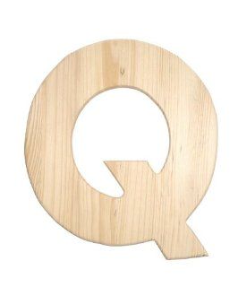 Darice 0993 Q Natural Unfinished Wood Letter Q, 12 Inch