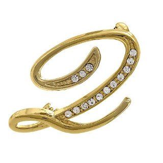 BERRICLE Goldtone Initial Letter Brooch Pin   Q   women's Brooches & Pins Jewelry
