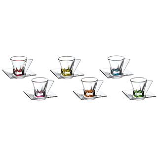 Fusion Multicolor Murano Espresso Cups (Set of 6) Lorren Home Trend Coffee Mugs