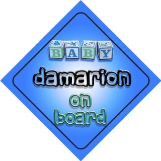 Baby Boy Damarion on board novelty car sign gift / present for new child / newborn baby Baby
