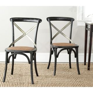 Safavieh Eleanor Black X Back Side Chairs (Set of 2) Safavieh Dining Chairs