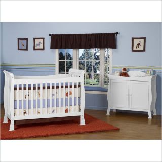DaVinci Reagan 4 in 1 Convertible Wood Crib Set w/ Toddler Rail in White   M2801W K5152W pkg