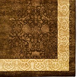 Handmade Majestic Chocolate/ Light Gold Wool Rug (9'6 x 13'6) Safavieh 7x9   10x14 Rugs