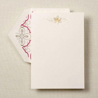 Hand Engraved Fleur de Lis Half Sheets  Blank Note Cards 
