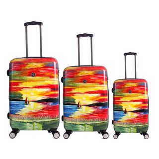 Neocover 'Sailing Through Sunsets' 3 piece Hardside Spinner Luggage Set Neocover Three piece Sets