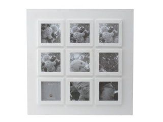 Present Time Photo Frame Pure White Wood Collage, 4 by 4 Inch   Multi Picture Frames White
