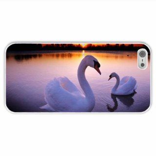 Make Iphone 5/5S Animal Swan Of Girlfriend Present White Cellphone Skin For Women Cell Phones & Accessories