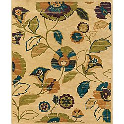 Evan Beige and Green Transitional Area Rug (8'3 x 11'3) Style Haven 7x9   10x14 Rugs
