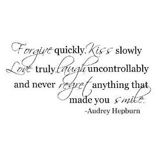 Forgive quickly Audrey Hepburn quote wall decal saying vinyl   Wall Decor Stickers