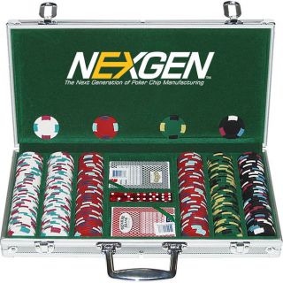 NEXGEN(TM) 300 pc. Multi colored Edge Spot Poker Chips w/Case NexGen Poker Chips