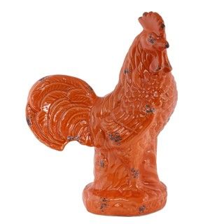 Privilege Vintage Orange Decorative Ceramic Rooster Privilege Accent Pieces