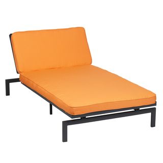 Alyssa Tangerine Indoor/ outdoor Adjustable Chaise with Sunbrella Fabric Cushion Chaise Lounges