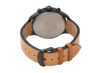 Timex Intelligent Quartz Fly Back Chronograph Leather Strap Watch Black/Tan