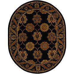 Handmade Heritage Treasures Red/ Gold Wool Rug (4'6 x 6'6 Oval) Safavieh Round/Oval/Square