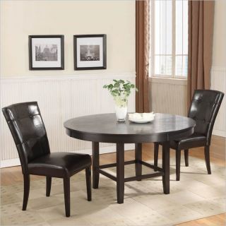 Modus Bossa 3 Piece 54 Inch Round Dining Table Set with Black Chairs   2Y2161R 0266 3PKG