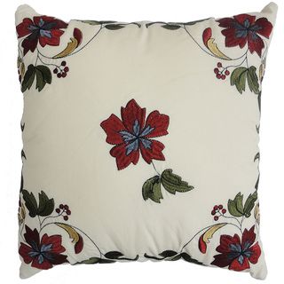 Waverly 'Felicite' Ivory 16 inch Embroidered Accent Pillow Throw Pillows