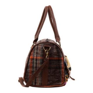 Women's Nikky by Nicole Lee Felicity Plaid and Tribal Boston Bag Brown Nikky by Nicole Lee Satchels