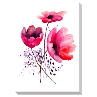 Flowers Watercolor II Oversized Gallery Wrapped Canvas Canvas