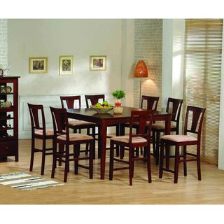 Dark Cherry Dining Table with 18 inch Panel Leaf Pub Sets