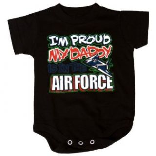 I'm Proud, My Daddy Is In the Airforce Black Baby Onesie Baby Apparel Clothing