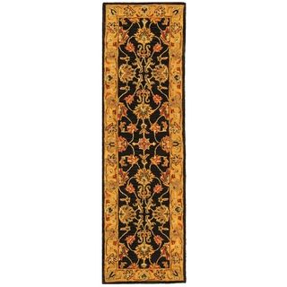 Handmade Heritage Kerman Charcoal/ Gold Wool Runner (2'3 x 12') Safavieh Runner Rugs