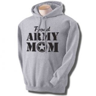 Proud Army Mom Hooded Sweatshirt in Sport Gray Clothing