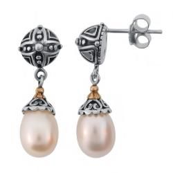 Meredith Leigh 14 Karat Gold & Sterling Silver Pearl Earrings Meredith Leigh Pearl Earrings