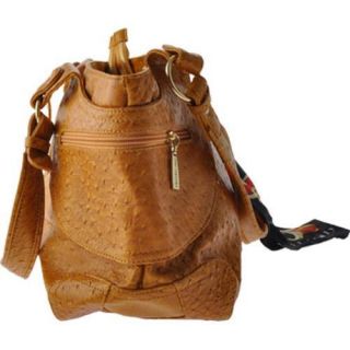 Women's Vecceli Italy AS 151 Mustard Ostrich Compressed Leather Vecceli Italy Leather Bags