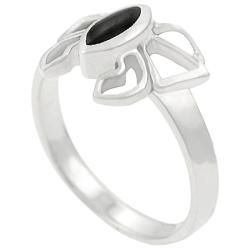 Tressa Sterling Silver Created Black Onyx Butterfly Ring Tressa Gemstone Rings
