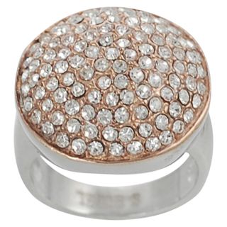 Journee Collection Coppertone Stainless Steel Cubic Zirconia Dome Ring Journee Collection Cubic Zirconia Rings