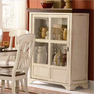 Homelegance Ohana Curio in Antique White/Warm Cherry   1393W 50