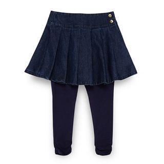 J by Jasper Conran Designer girls blue pleated denim skirt and leggings set