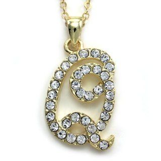 Initial Letter Q Necklace Pendant Charm Fashion Jewelry Jewelry