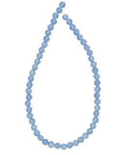 Tennessee Crafts 2530 Faceted Glass Bead Round, 4mm, 52 Piece, Light Sapphire Luster