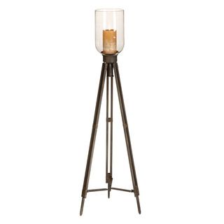 Antiqued 42 inch Indoor/Outdoor Tripod Candle Holder with Clear Glass Top Candles & Holders