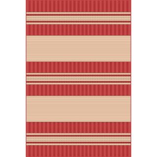 Spinnaker Stripe Red Rug (3'3 x 4'11) 3x5   4x6 Rugs