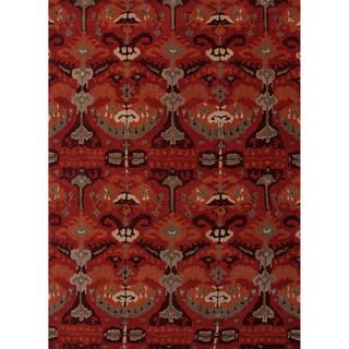 Hand tufted Transitional arts/ Crafts Red/ Orange Rug (9'6 x 13'6) JRCPL 7x9   10x14 Rugs