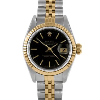 Pre Owned Rolex Women's Two Tone Datejust Watch with Folding Clasp Rolex Women's Pre Owned Rolex Watches