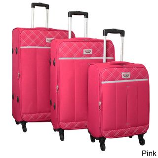 World Traveler Super Lightweight 3 piece Expandable Spinner Luggage Set World Traveler Three piece Sets