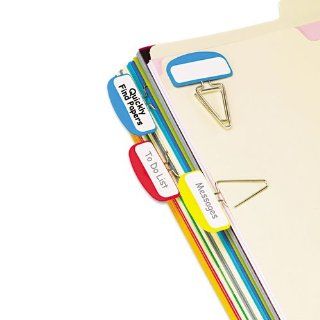 PileSmart Label Clip File Organizers, Blue/Red/Yellow, 12/Pack 