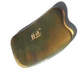 Beautiful And Unique Buffalo Horn Hand Held Massage Tool 100% Hand Made Unique & Collectible Natural Buffalo Horn Guasha(55mm w the widest Area x 95mm L the longest area x 5mm Thickness the thickest area)Chinese Traditional Massage Tool,Gua Sha is Anot