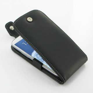 Samsung Galaxy S3 siii leather case   Flip Top Type (Black) GT i9300   PDair Electronics