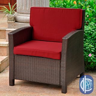 Lisbon Outdoor Resin Wicker Contemporary Chair with Corded Cushions International Caravan Sofas, Chairs & Sectionals