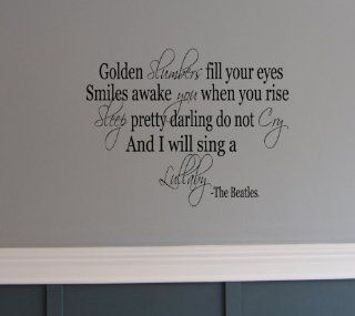 Golden Slumber The Beatles song 36x23 quote wall Saying vinyl lettering   Wall Decor Stickers